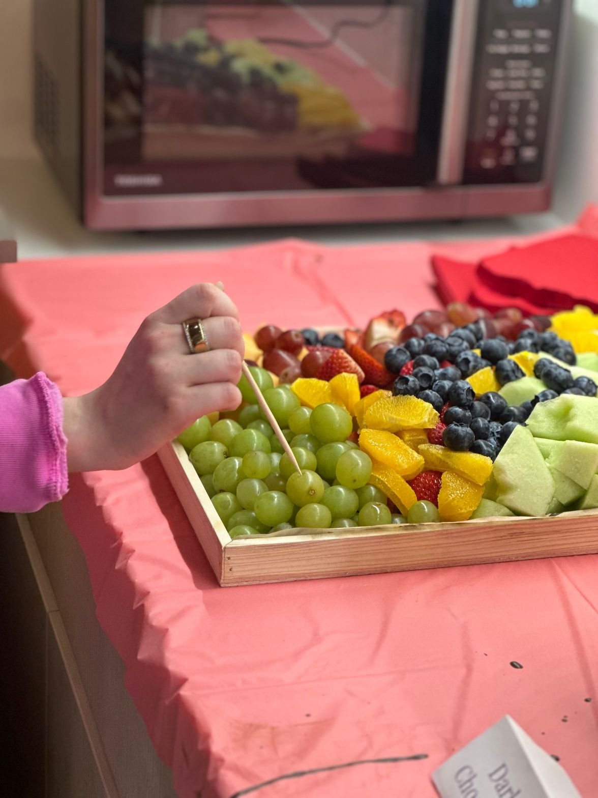 Birthday yogurt and ice cream bar setup